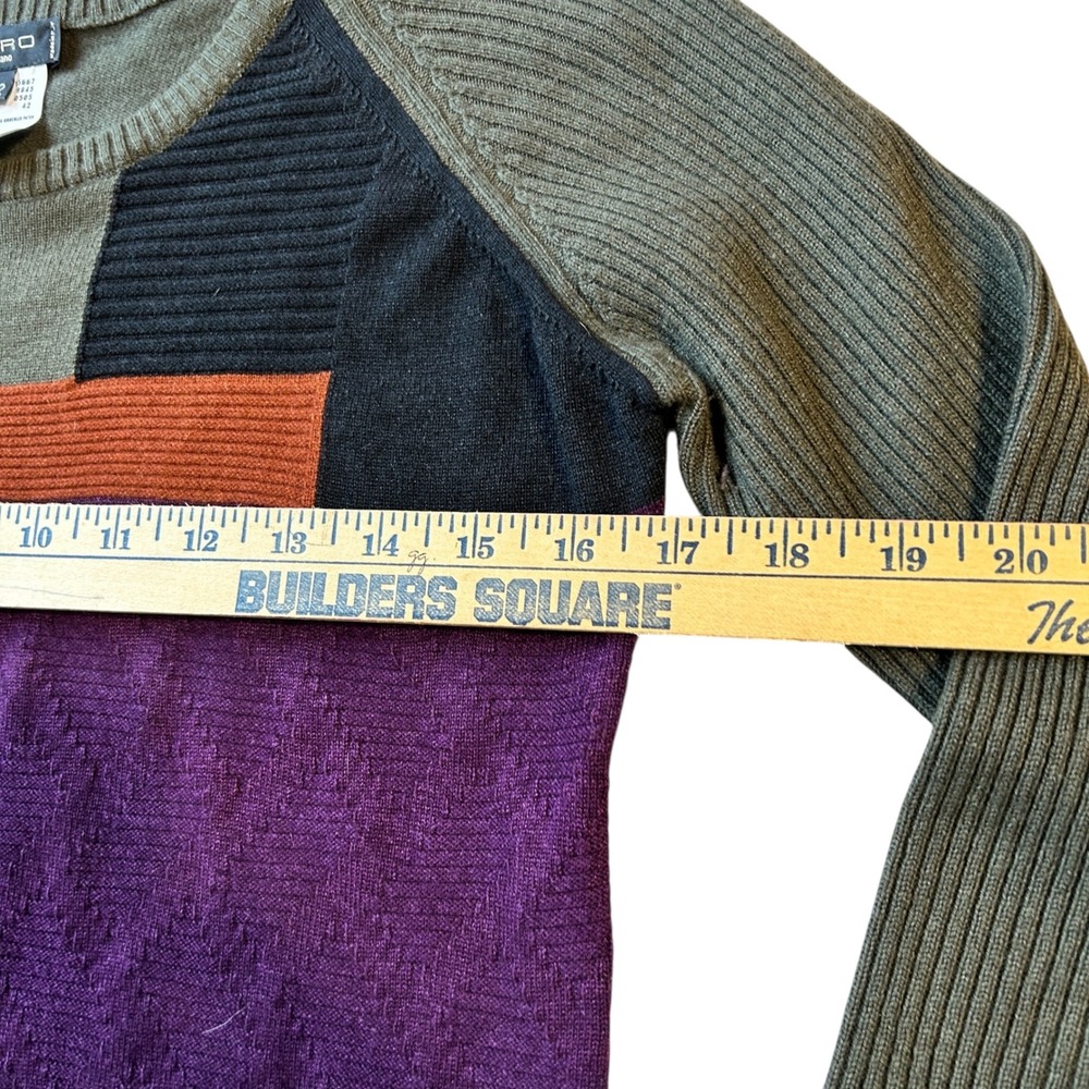 ETRO Milano Patchwork Wool Cashmere Angora Knit Sweater Italy Size‎ 42 - Picture 3 of 8